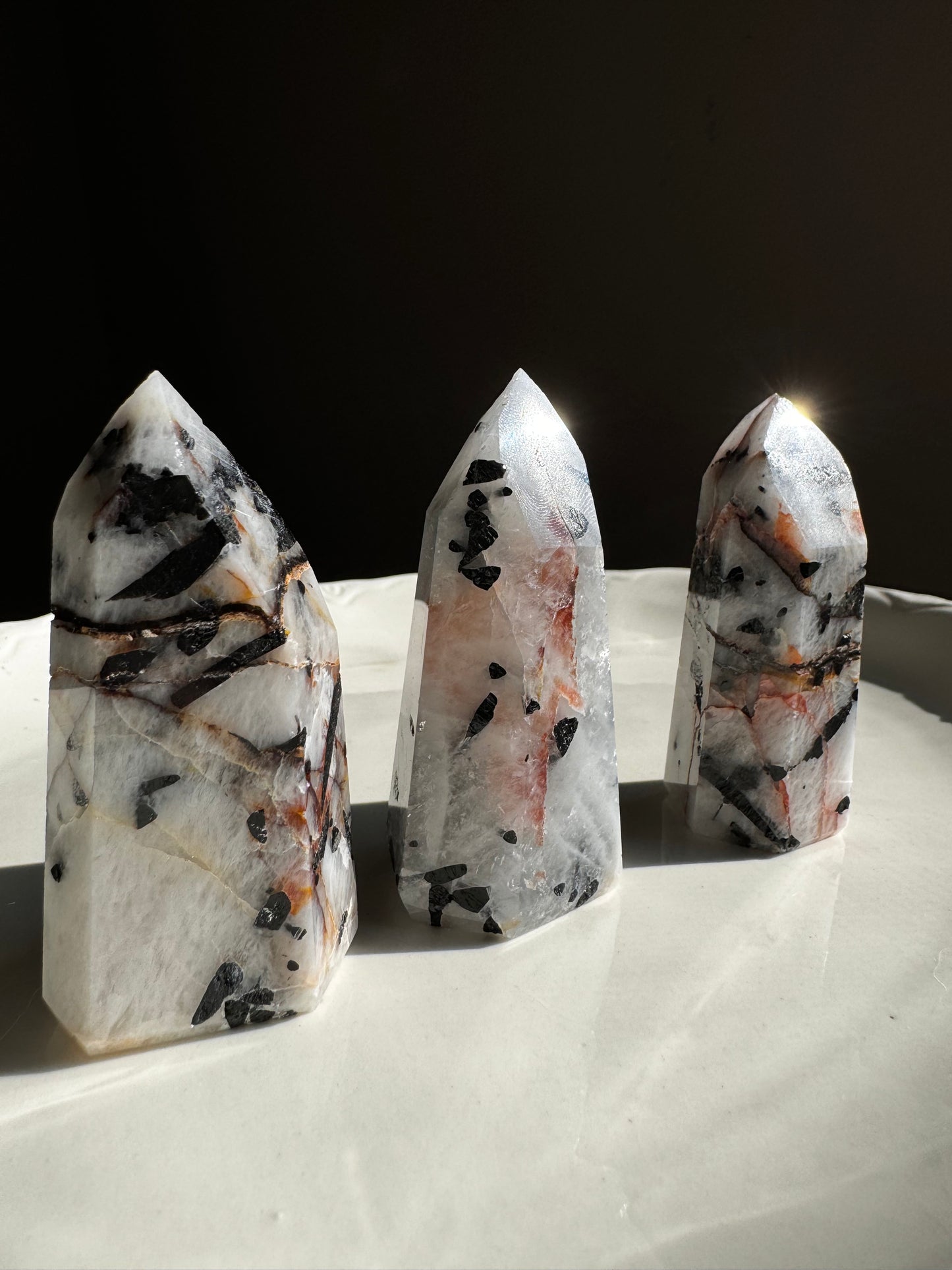Black Tourmaline In Quartz Tower